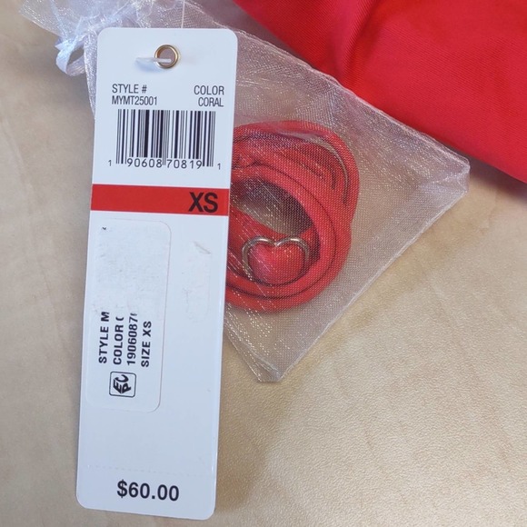 Anne Cole Twist Front Bandeau Tankini Swim Top XS Coral - Picture 8 of 10